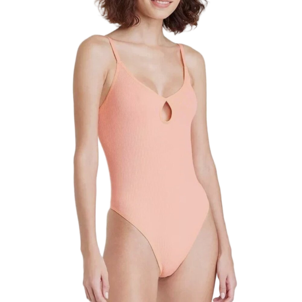 Colsie Seamless Bodysuit with Keyhole in Salmon Size Small - NWT